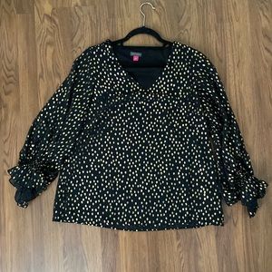 Vince Camuto Foil Dot Blouse